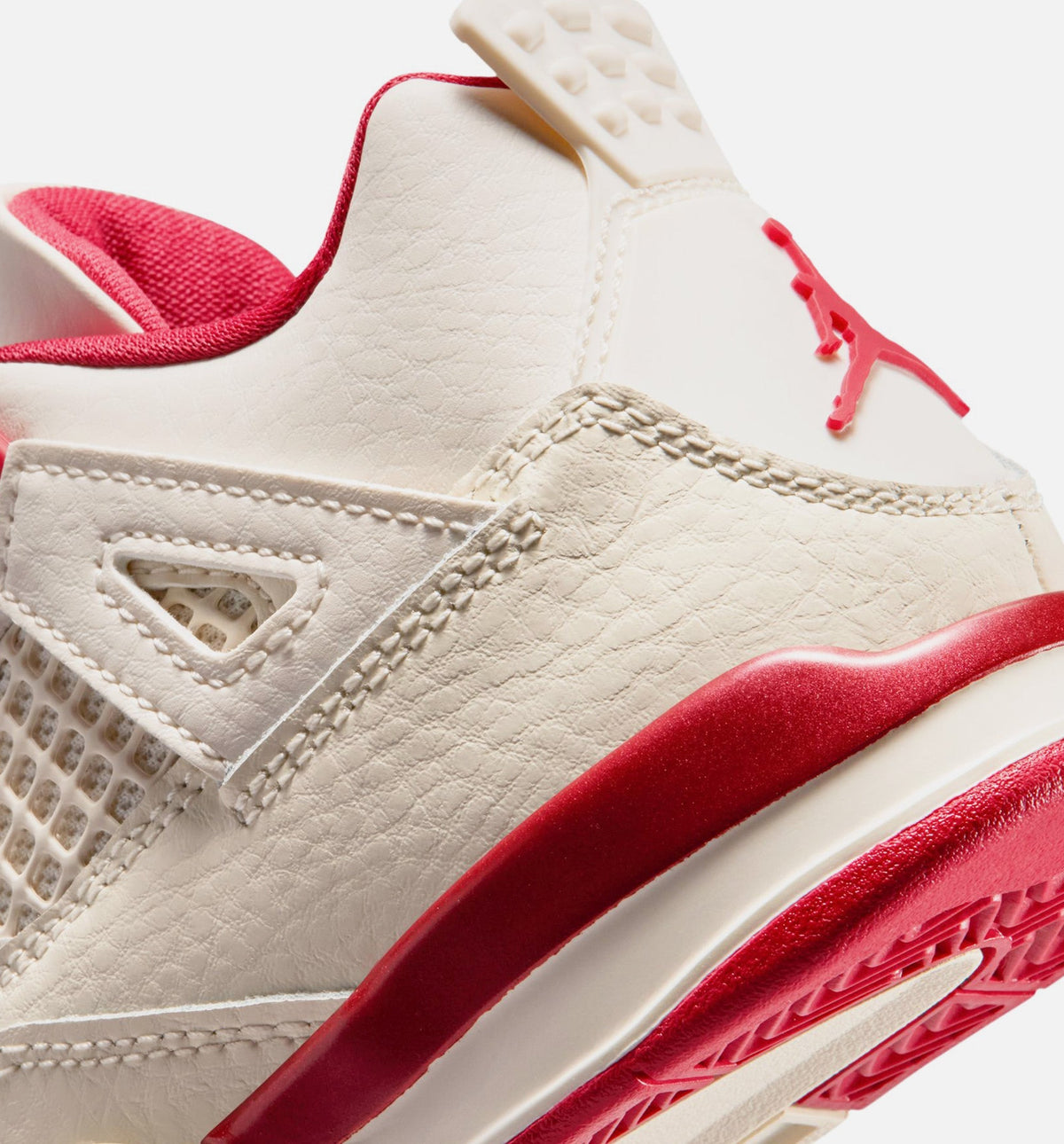 Air Jordan 4 Retro Valentine's Day Preschool Lifestyle Shoe – Pale Ivory / Sierra Red / Tough Red