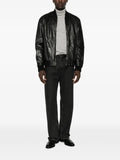 Canali zip-up leather jacket