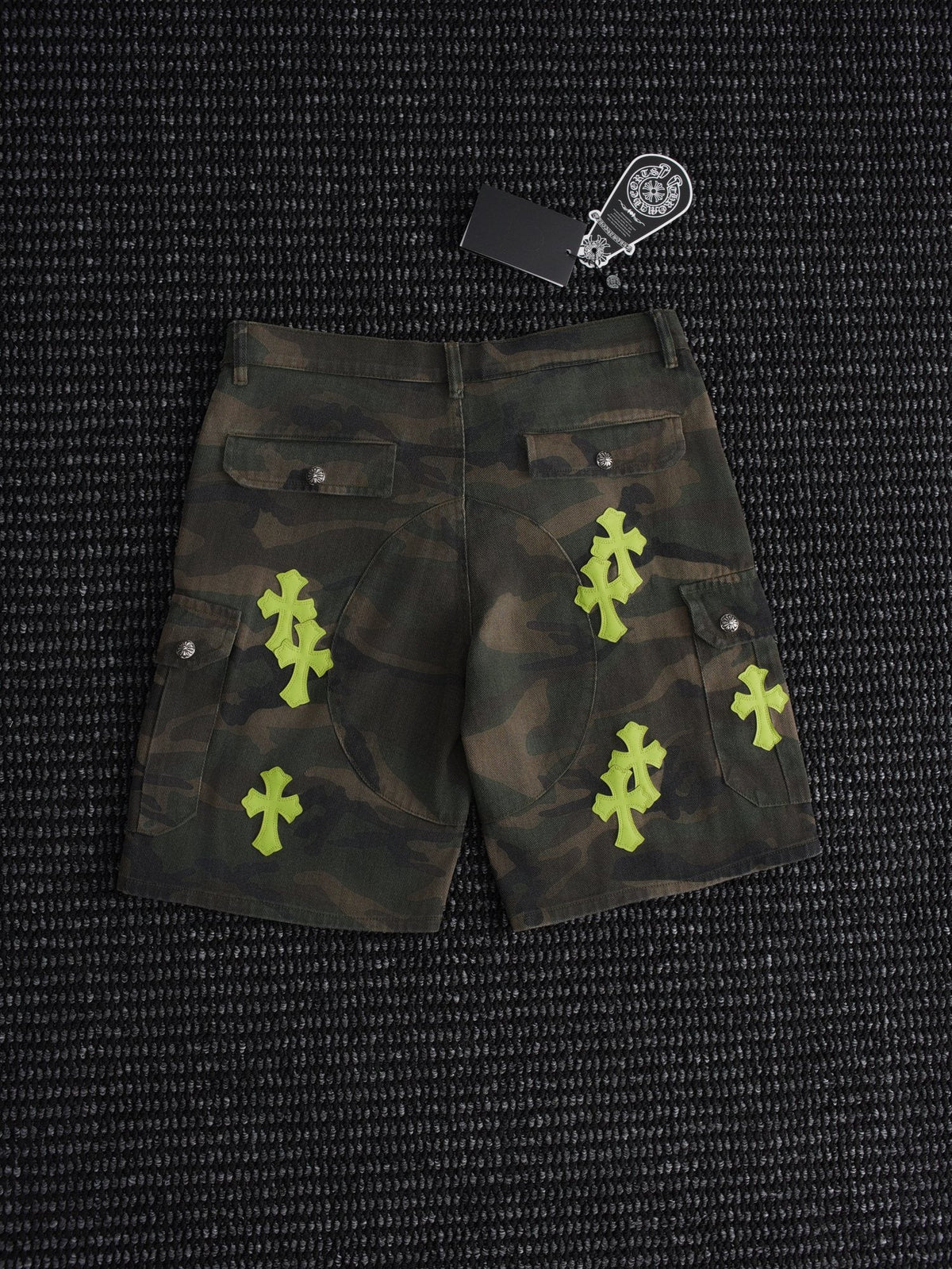 Chrome Hearts Camo Cross Patch Cargo Shorts
