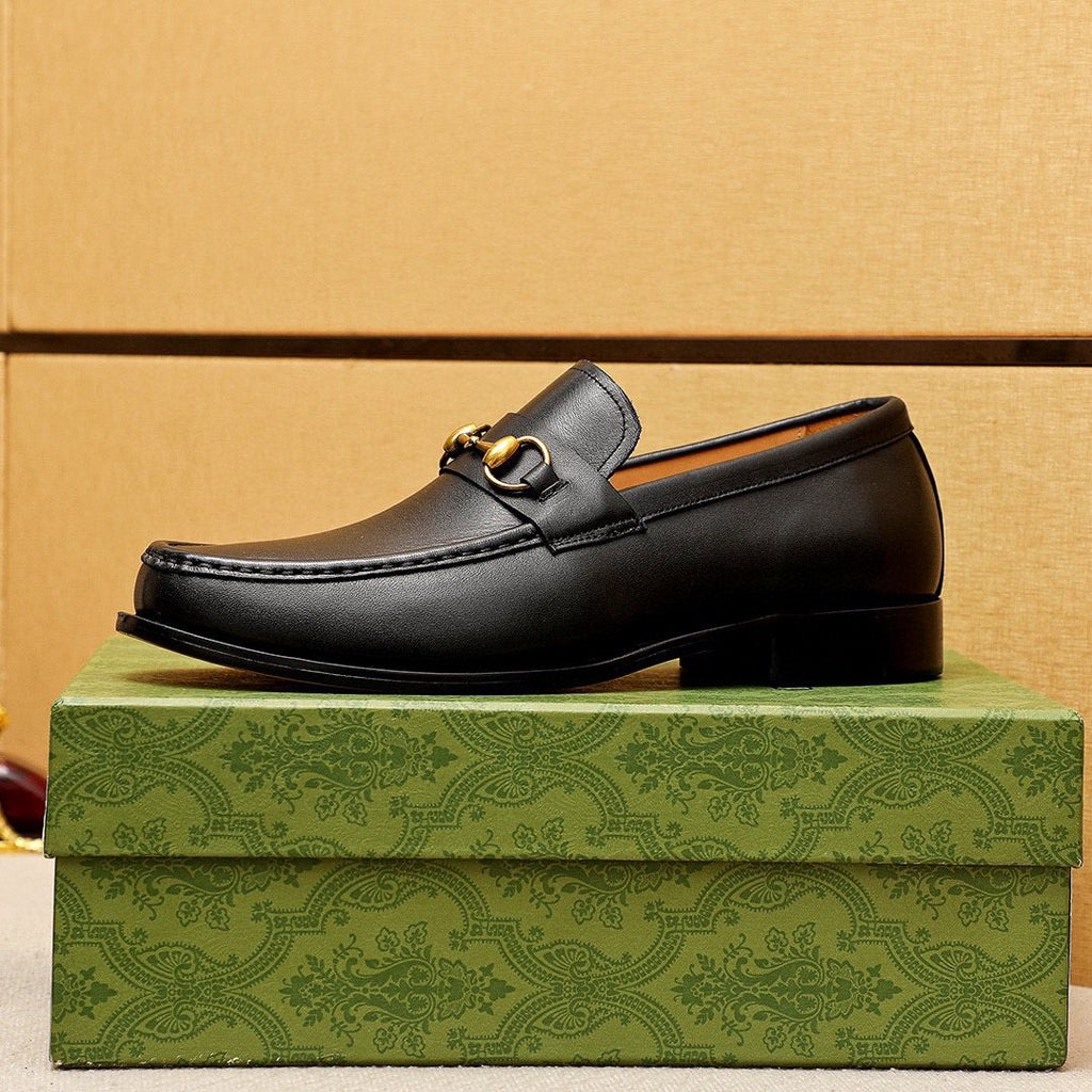 Gucci Leather Horsebit-Style Loafers